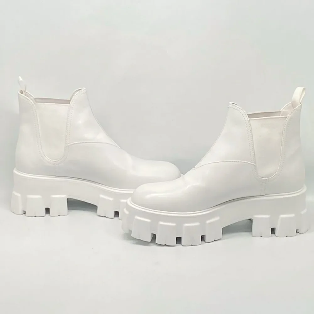 Prada Monolith Leather Lug-Sole Chelsea Boots size 37 - Picture 4 of 16